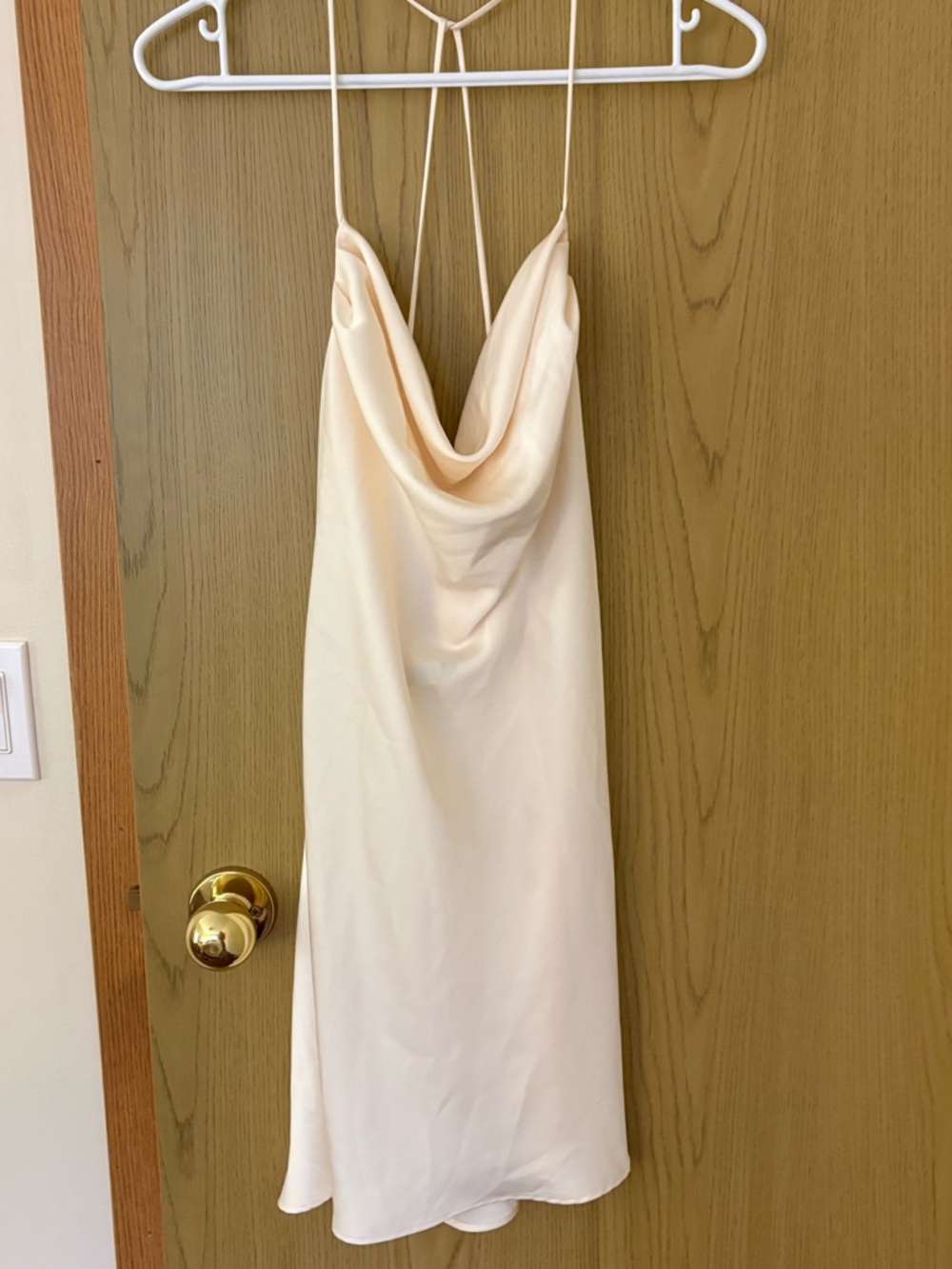 Zara Cream Cowl Neck Slip Dress